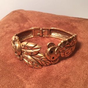 Chico’s gold engraved monkey cuff bracelet